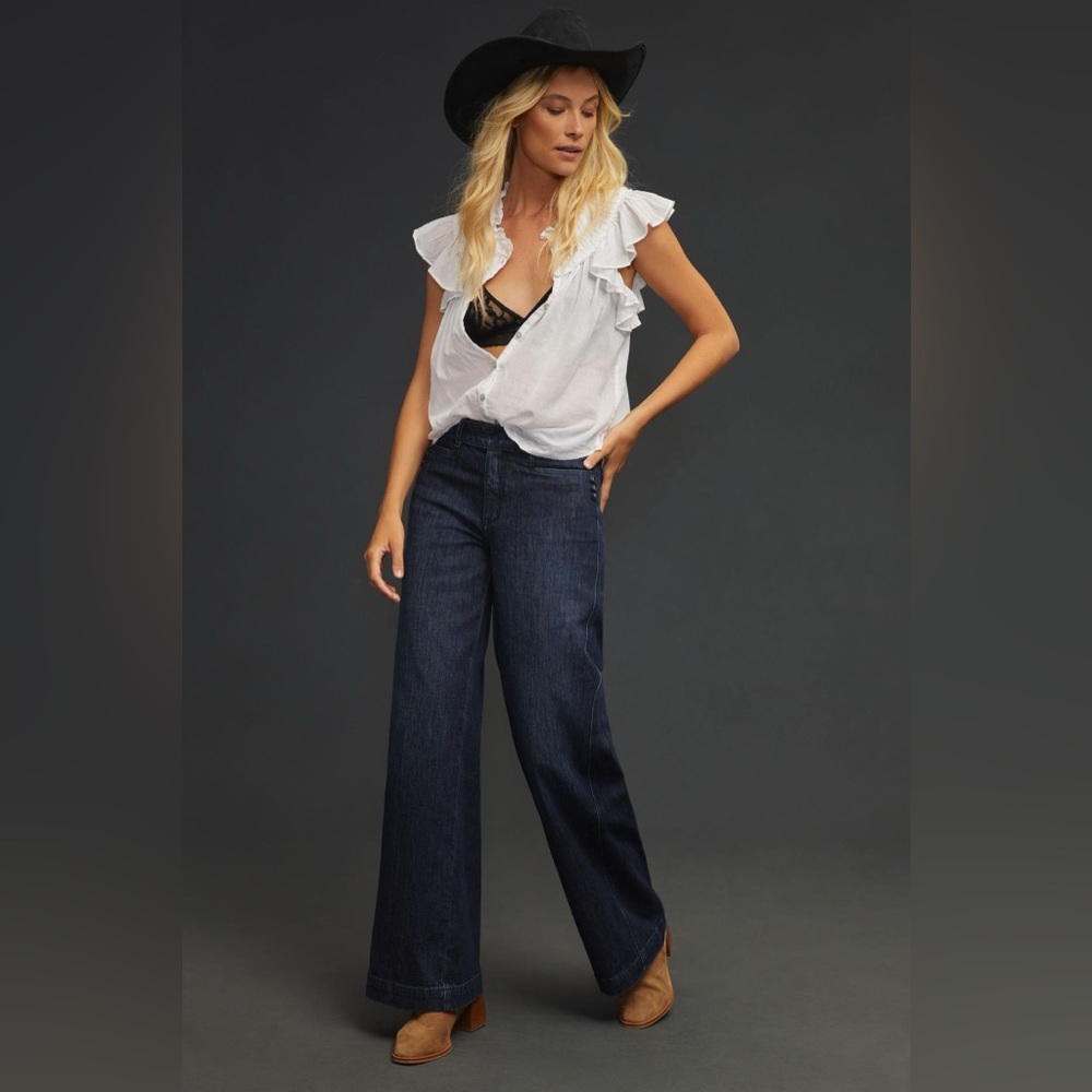 Anthropologie Dark Blue Flare Jeans